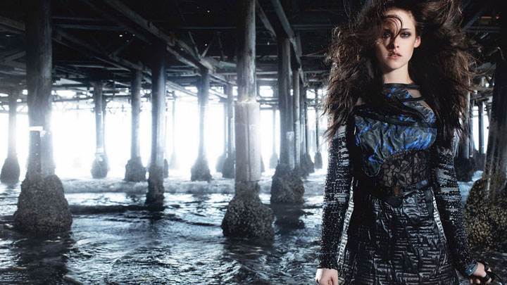 Kristen Stewart In Black Dress Looking Front Photoshoot